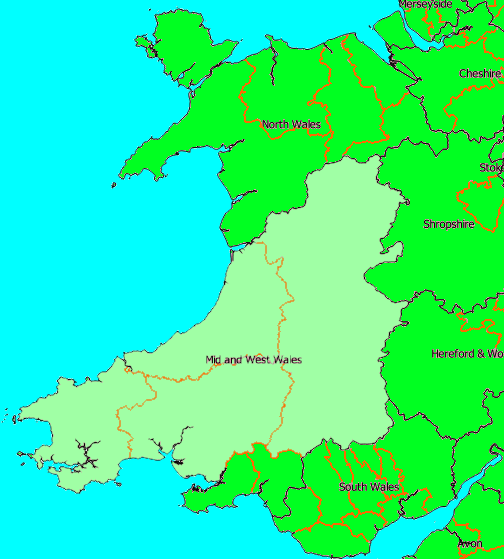 Map of Fire Brigade Regions