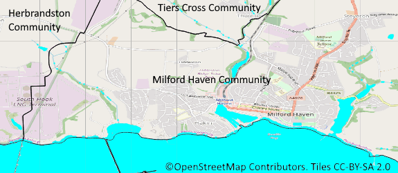 Map of Milford Haven Parishes