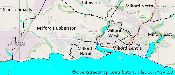 Map of Milford Haven Wards