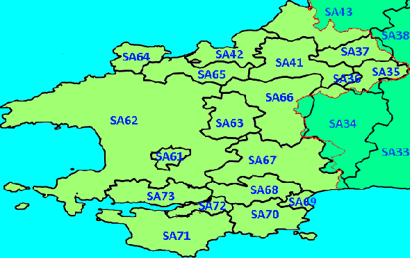 Map of Pembs Postcodes
